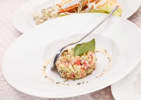 salad with avocadoの写真素材