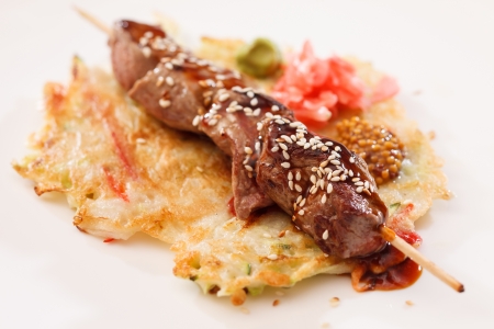 Beef Kebab with vegetablesの写真素材