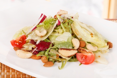salad with nutsの写真素材