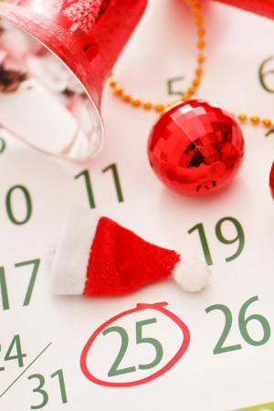 Christmas calendar pageの写真素材