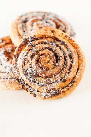 freshly baked cinnamon rollsの写真素材