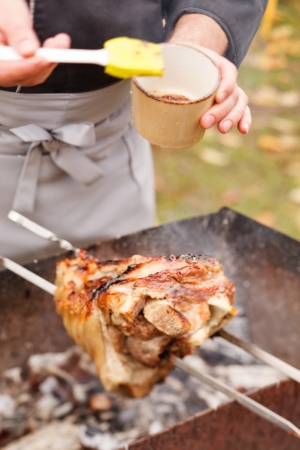 meat on the grillの写真素材