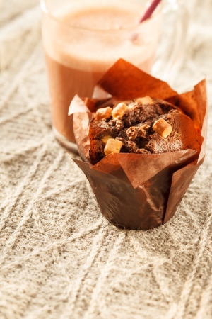 cakes with chocolateの写真素材