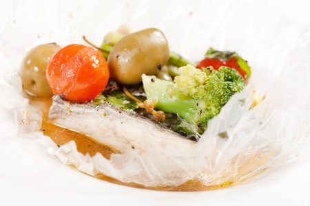 fish with vegetablesの写真素材