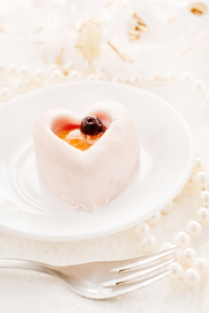 Heart-shaped dessert for Valentine's Day の写真素材