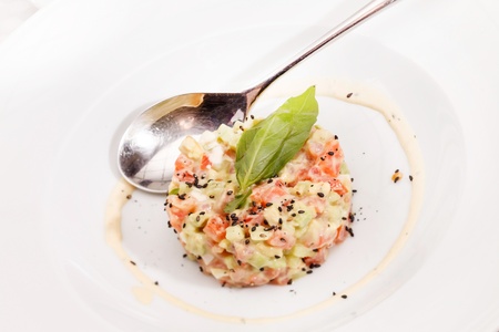 salad with avocadoの写真素材