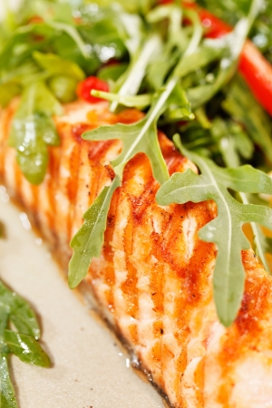 grilled salmonの写真素材