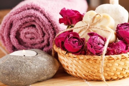 soap with rosesの写真素材