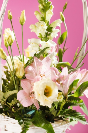 flowers in the basketの写真素材