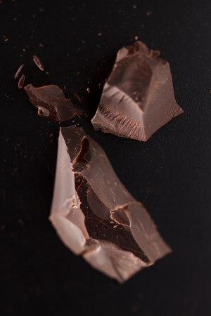 chocolate on black backgroundの写真素材