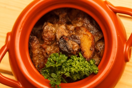 meat in the potの写真素材