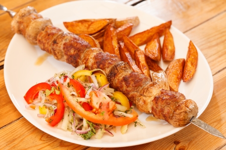 kebab on skewersの写真素材