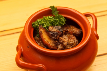 meat in the potの写真素材