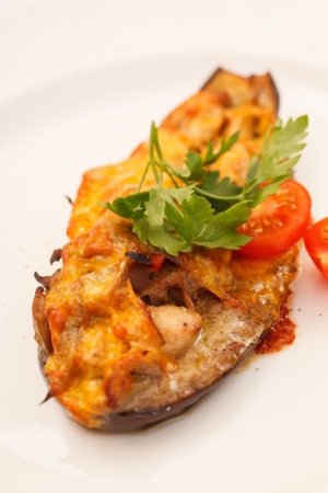 Baked Eggplant with Vegetablesの写真素材
