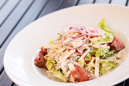 salad with beefの写真素材