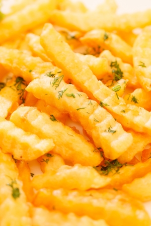 Golden French fries potatoesの写真素材