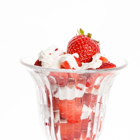 strawberries with creamの写真素材