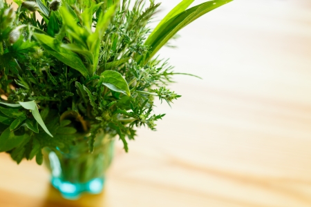 Summer grass in a glassの写真素材