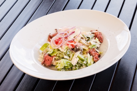 salad with beefの写真素材