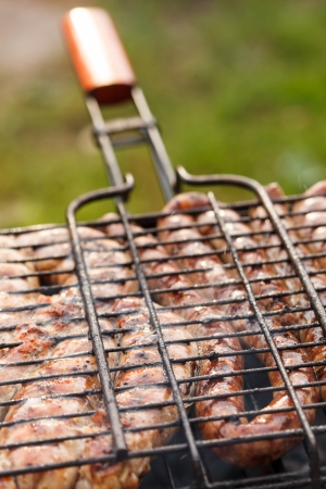 Sausages on the grillの写真素材