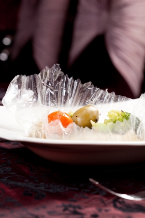 fish with vegetablesの写真素材