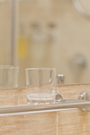 glass in the bathの写真素材