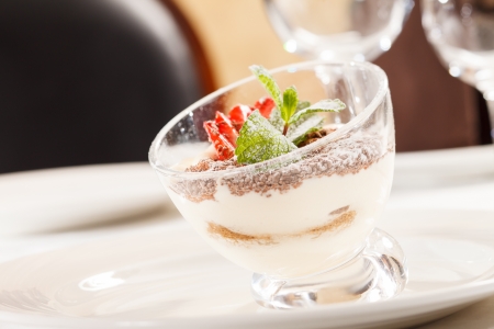 Tiramisu with strawberryの写真素材