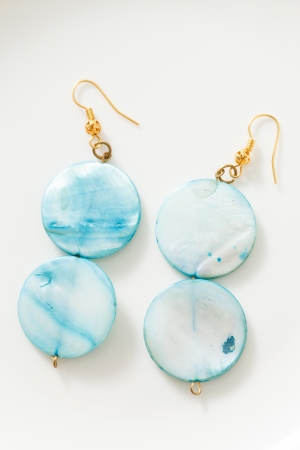 mother-of-pearl mineral earringsの写真素材