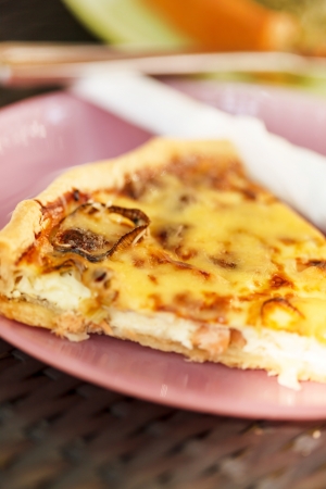 quiche with salmonの写真素材