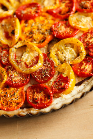 Quiche with tomatoの写真素材