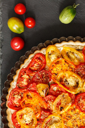 Quiche with tomatoの写真素材