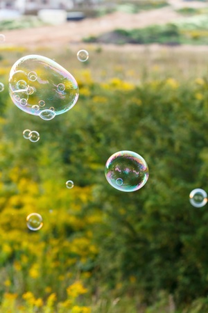 soap bubble outdoorの写真素材