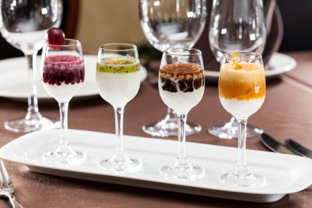 dessert with fruitsの写真素材
