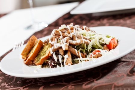 salad with beefの写真素材