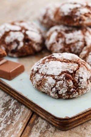 christmas chocolate cookiesの写真素材