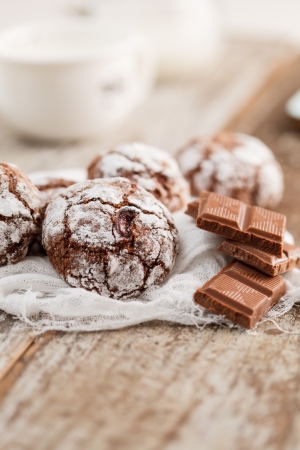 christmas chocolate cookiesの写真素材