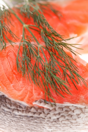 raw steak of salmonの写真素材