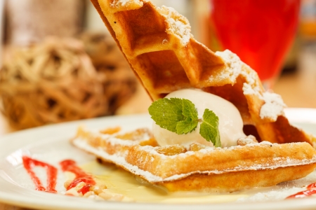 belgian wafflesの写真素材