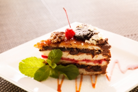 cake with cherryの写真素材