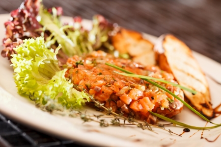 salmon tartareの写真素材
