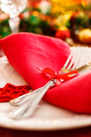 Christmas Table Settingの写真素材