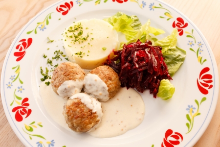 meatballs with mashed potatoesの写真素材