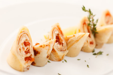 pancakes with caviarの写真素材