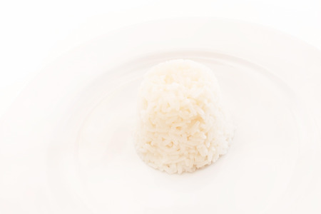 rice on the white plateの写真素材