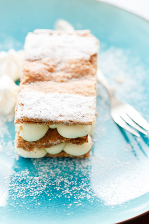millefeuille with vanilla creamの写真素材