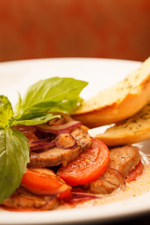 pork with vegetablesの写真素材