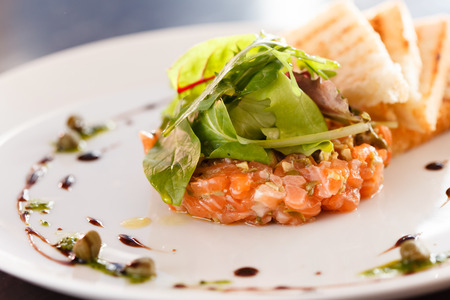 salmon tartareの写真素材