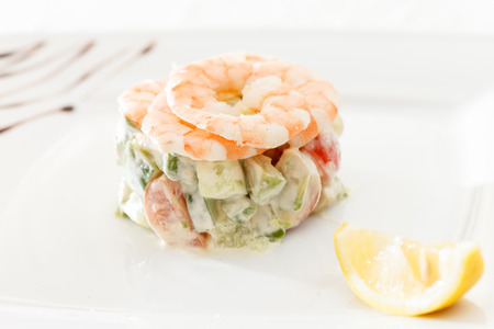 shrimp saladの写真素材