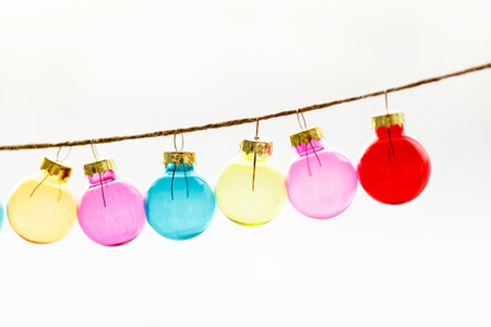 Colorful Christmas ballsの写真素材