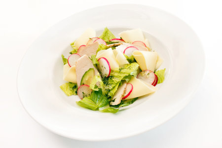 salad with radish and cheeseの写真素材